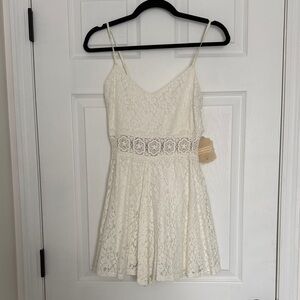 Altar'd State Cream Lace Mini Dress